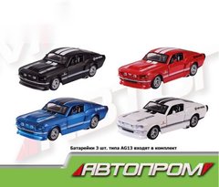 Машина металева Ford Mustang 6610 "АВТОПРОМ" 1:32 світло, звук, відкриваються двері 1156400650345 фото