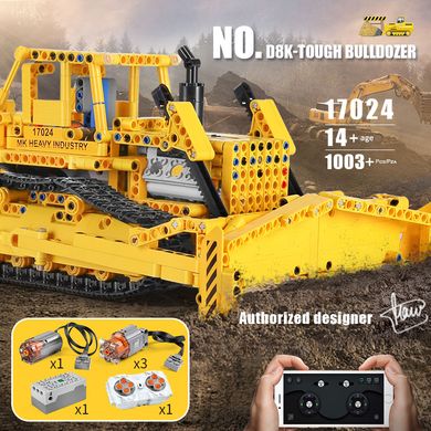 Конструктор бульдозер "Caterpillar D8K" з пультом керування, Mould King 17024, 1003 детали  17024 фото