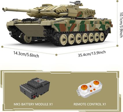 Конструктор Танк Леопард2 Mould King Leopard 2 с двигателем 20020, 1091 шт. 20020 фото