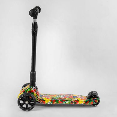 Самокат трехколесный Best Scooter складной алюминиевый руль, 3 колеса PU со светом, передний 130х35 мм, задний 80х45 мм, в коробке 59-208 фото