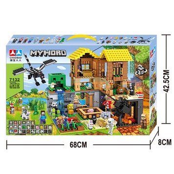 Конструктор Minecraft Соединение миров с фигурками, 1415 деталей 185440 фото